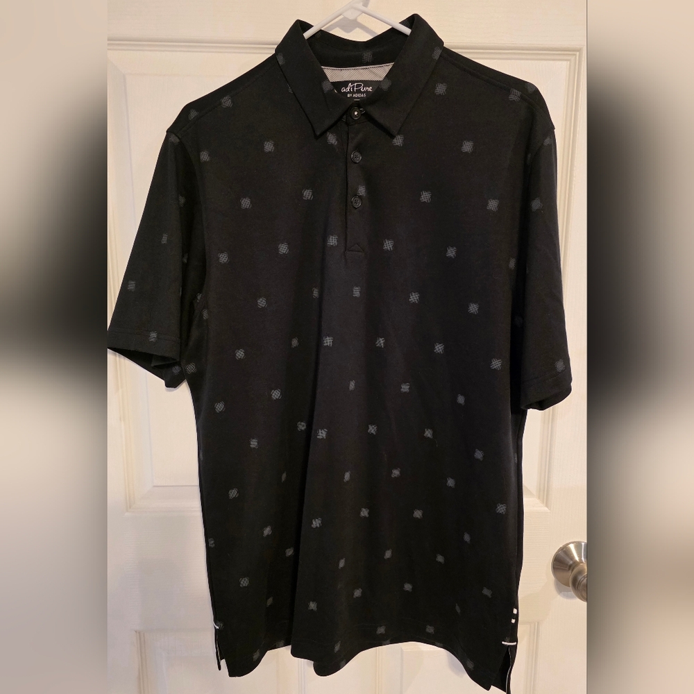 Adidas AdiPure Polo Shirt in Black with Gray Accents